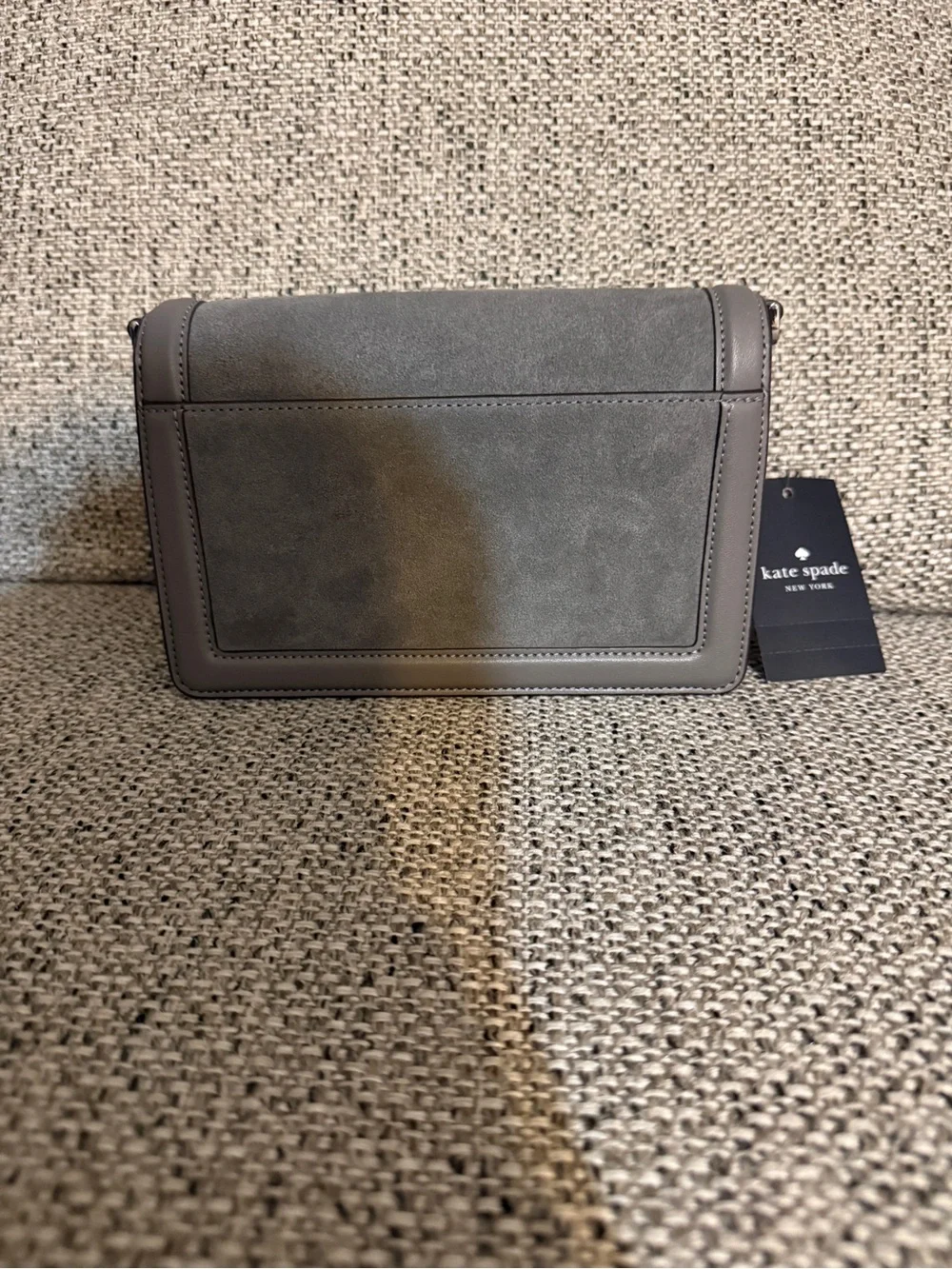 kate spade Gray Suede & Leather Flap Crossbody